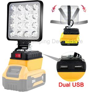 휴대용 무선 LED 작업등, Dewalt 18V 20V 리튬 배터리, 방수 작업장 야외 조명, 비상 램프, 4 인치