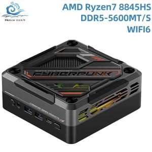 Helorpc 게이밍 미니 PC, AMD Ryzen R7-7840HS/R7-8845HS, DDR5 M.2 NVME 지지대, Win10/11 시스템, 사무실 데스크탑 컴퓨터