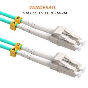 Vandesail 이중 섬유 패치 케이블, OM3 LC-LC, 0.2m, 0.5m, 1m, 2m, 3m, 5m, 7m, 10G 인터넷, 멀티 모드 SFP, LSZH 재킷-1 개