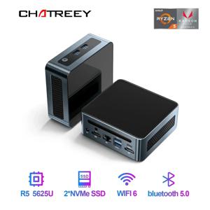 Chatreey 게이밍 데스크탑 컴퓨터, 미니 PC, AN2P Ryzen 5 5625U, 3550H, NVME SSD, WIFI6 HD, 윈도우 11 프로