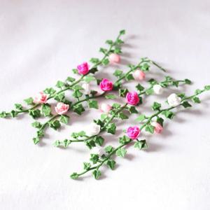 20Pcs 인형 집 시뮬레이션 장식 1/12 등나무 인공 꽃 벽 교수형 반지 Hanato 포도 나무 DIY Accessorie 케이크 모델 선물