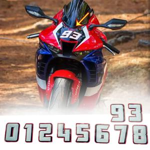 오토바이 0-9 숫자 반사 스티커, MotoGP 두카티 혼다 야마하 스즈키 아프릴리아 헬멧 뒷문 앞유리 숫자 데칼