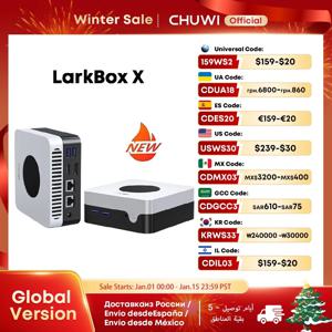 CHUWI LarkBox X 미니 PC, 12 세대 인텔 프로세서, 와이파이 6 데스크탑 컴퓨터용 UHD 그래픽, 12GB RAM, 512GB SSD, 인텔 N100 게임 PC