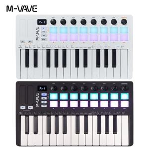 M-VAVE SMK-Ⅱ 25 키 MIDI 키보드 컨트롤러, 16 RGB 드럼 패드, 블루투스 세미 웨이트, 전문 다이나믹 키베드