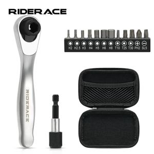 RIDERACE 자전거 알렌 키 스패너, 싱글 엔드 토크 래칫 렌치 스패너, 1/4 인치 스크루드라이버 세트, 자전거 핸드 수리 도구