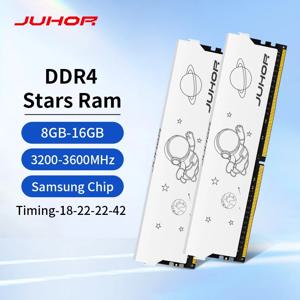 JUHOR 데스크탑 게이밍 메모리 램, DDR4, 8GB, 16GB, 3200MHz, 3600MHz, 16GBX2, 8GBX2, Dimm XMP2.0, 삼성 과립, 신제품