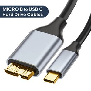 NIERBO USB C에서 마이크로 B 코드, 하드 드라이브 케이블, 편조 USB 3.0 C타입 수-마이크로 B 수 케이블, 맥북 도시바 캔비오용