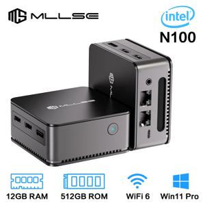 MLLSE 미니 PC, 윈도우 11 프로, 알더 레이크 N100, 인텔 12 번째 DDR4, 12GB RAM, 512GB SSD, 와이파이 6, BT5.2 데스크탑 컴퓨터, 미니 PC 작업, G2