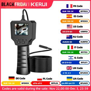 KERUI 산업용 내시경 카메라 2.4 IPS 스크린, HD1080P 파이프 하수도 검사 보어스코프, IP67 방수 LED, 2600mAh 차량용