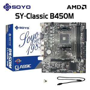 SOYO 클래식 AMD B450M 듀얼 채널 DDR4 메모리, AM4 메인보드, M.2 NVME, Ryzen 5500 5600 5600G CPU 지원, 완전 신제품