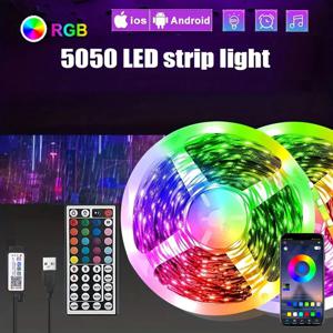 LED 스마트 블루투스 스트립 조명, 적외선 제어, RGB 음악 동기화, 유연한 USB 5V 램프, TV 백라이트, 크리스마스 장식 선물