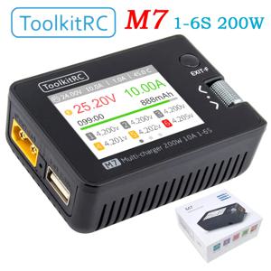 ToolkitRC 전압 서보 검사기 ESC 테스터, 1-6S Lipo 배터리용 방전기, M7 200W 10A DC 밸런스 충전기, LCD IPS 리시버