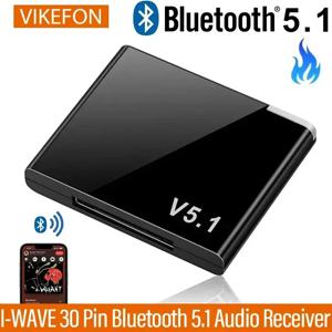 VIKEFON I-WAVE 30 핀 블루투스 5.1 오디오 리시버, A2DP 음악 미니 무선 어댑터, 아이폰 아이팟 30 핀 잭 아날로그 스피커