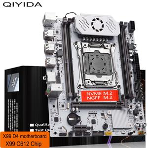 QIYIDA X99 마더보드 D4 LGA 2011 3, M.2 슬롯 지지대 X99 C612chip DDR4 메모리, SATA3.0 USB3.0 PCI16X