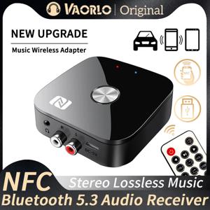 NFC 블루투스 5.3 오디오 리시버, 3.5mm AUX R/L RCA 스테레오, 무손실 HIFI 음악 무선 어댑터, USB U 디스크 재생 리모컨