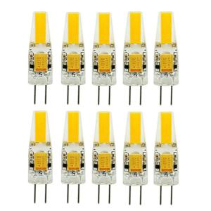 10pcs 미니 G4 LED 전구 COB 빛 AC DC 12V/220V 따뜻한/차가운 흰색 360 빔 각도 샹들리에 스포트라이트 교체 20/40W 할로겐 램프