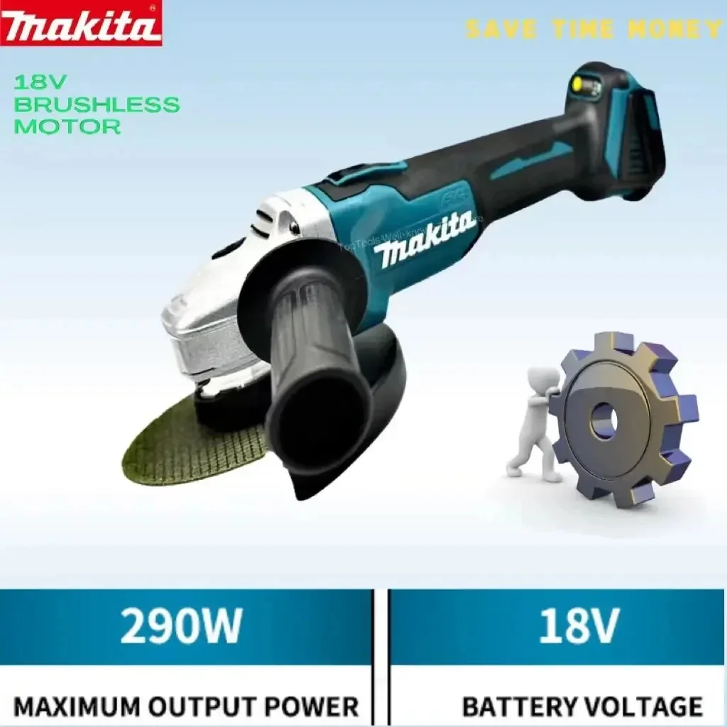 Makita DGA404 연마기 연마기 공구, 무선 18V 전동 공구, 전기 연마기 앵글 연마기, 브러시리스 샌딩기 앵글 컷, 125mm