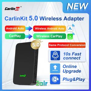 2air Mini5 Pro CarlinKit 5.0 무선  CarPlay 무선 안드로이드 자동 상자 2.4G 및 5.8Ghz WiFi BT 유선 안드로이드 자동 Carplay 자동차에 대한 플러그 앤 플레이 온라인 업그레이드 연결  CarlinKit 4.0