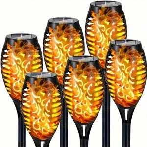 12LED 태양 불꽃 토치 빛 깜박이는 빛 방수 정원 장식 야외 잔디 경로 마당 파티오 플로어 램프