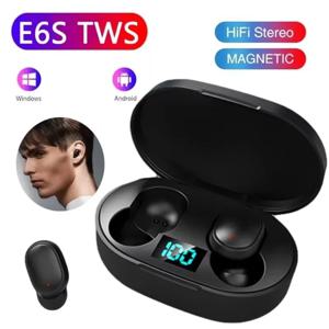 TWS E6S ANC Bluetooth 5.0 이어폰 50 재생, IPX4 방수, Xiaomi/Redmi Android ios 용 게임 모드 무선 이어 버드 사운드
