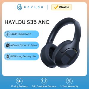 HAYLOU S35 ANC 무선 헤드폰 오버이어 42dB ANC 헤드폰 블루투스 5.2 40mm 동적 드라이버 배터리 수명 60 시간 이어폰