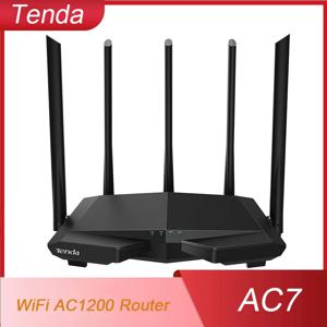 Tenda 듀얼 밴드 무선 와이파이 범위 리피터, AC7 AC1200 라우터, 5 * 6dBi 고이득 안테나, 넓은 범위 와이파이 확장기