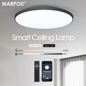 MARPOU 스마트 천장 LED 램프, 침실 천장 조명, 원격 제어, 조도 조절 LED 조명, 방 거실