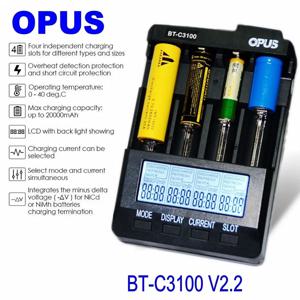 디지털 지능형 LCD 배터리 충전기 도구 부품, 표준 배터리 충전기, 오푸스 BT-C3100 V2.2, AA, AAA, 4 슬롯