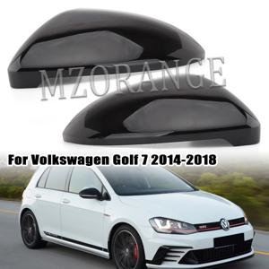 사이드 리어 뷰 미러 커버 캡 신호 VW Golf 7 MK7 7.5 GTI For Touran 2013-2020 밝은 블랙 미러 케이스 자동차 액세서리