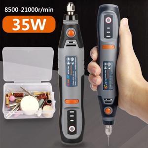 Dremel DIY 미니 드릴 조각 펜, 전기 3 단 미니 무선 드릴 세트, 35W USB 무선 회전 도구, 8500r-21000r/min