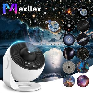 Mexllex HD 별이 빛나는 하늘 글로브 갤럭시 프로젝션 야간 조명, 흰색 플라네타륨 LED 램프, 침실 크리스마스 생일 파티 선물