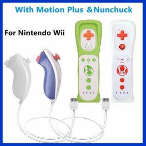 Wii Nunchuck 컨트롤러 세트, 모션 플러스 리모컨, 닌텐도 Wii 게임 제어용 게임 패드, 1 쌍