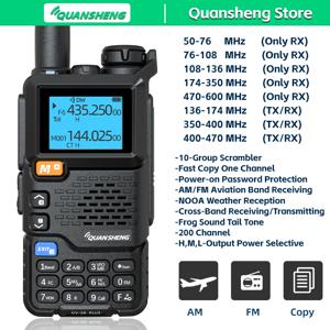 Quansheng UV 5R 플러스 워키토키 통신 AM FM 양방향 라디오 스테이션 K5 리시버 햄 아마추어 무선 세트 장거리