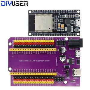 DIYUSER 듀얼 코어 ESP32-DevKitC-32 ESP-WROOM-32 확장 보드, 와이파이 + 블루투스, ESP32, 38 핀 보드, TYPE-C, 마이크로 USB CP2102