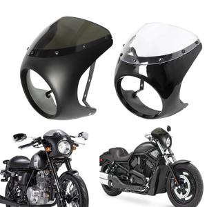 Harley Sportster Bobber Touring 혼다 오토바이 유니버설 카페 레이서 7 인치 헤드 라이트 핸들 바 페어링 윈드 실드 키트