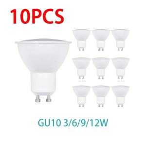 거실용 LED 스포트라이트 전구, 옥수수 램프, 에너지 절약 램프, GU10 LED 전구, 220V, 3W, 6W, 9W, 12W, 10 개