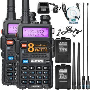 BaoFeng UV-5R 트라이 파워 워키토키, 고출력 듀얼 밴드 장거리 128 CH 휴대용 핸드헬드 UV 5R 햄 양방향 라디오, 8W, 1 개, 2 개