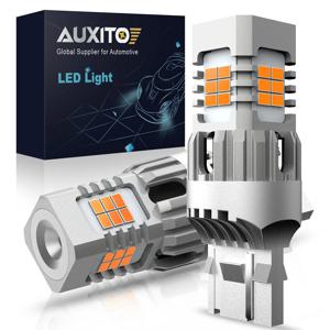 AUXITO-T20 LED 캔버스 하이퍼 플래시 없음 W21W WY21W 7440 7440NA LED 앰버 자동차 방향 지시등 전구, 오류 없음, 자동 램프 12V, 2 개