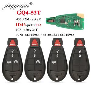 Jingyuqin GQ4-53T Fobik 원격 자동차 키 433MHz ID46-PCF7961A 칩 닷지 RAM 1500 2500 3500 4500 2013-2018 56046953 68159655