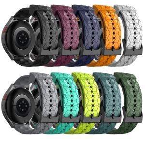 삼성 갤럭시 워치 3 용 워치 스트랩, 축구 패턴 실리콘 밴드, 화웨이 워치 GT2 42mm, Amazfit Bip, 20mm, 22mm, 41mm, 45mm