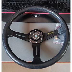 Nardi 14 인치 ND PU 자동차 경주 스티어링 휠 ND 로고가있는 범용 딥 옥수수 표류 스포츠 스티어링 휠