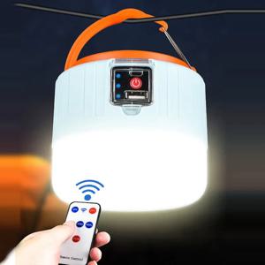 높은 전원 LED 캠핑 라이트 USB 충전식 전구 야외 텐트 램프 바베큐 하이킹을위한 휴대용 랜턴 비상 조명 조명