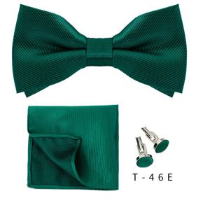 Bowtie 세트 3pcs 남자를위한 솔리드 컬러 나비 넥타이 포켓 스퀘어 셔츠 커프스 단추 목 나비 정장 비즈니스 결혼식 장식 넥타이