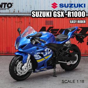 MSZ 1:18 스즈키 GSX-R1000 오토바이 합금 자동차 모델, 어린이 장난감 자동차, 다이 캐스트 오토바이 모델