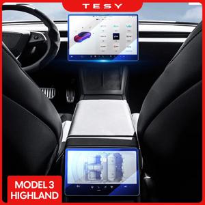 새로운 Tesla Model Y Launch 2025 Model 3 Highland 2024 후면 행 센터 제어 화면 보호용 강화 유리 필름 보호 장치