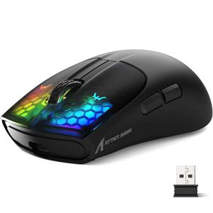 PC 태블릿 데스크탑용 무선 게이밍 마우스, 충전식 배터리 RGB 마우스, 광학 센서, X5, BT, 2.4Ghz, USB-C, PAW3212, 3 가지 모드