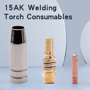 용접기 깍지 부품 키트 15AK 전도성 팁 노즐 접촉 팁, MIG 용접 토치 용접용, 0.6mm, 0.8mm, 0.9mm, 1.0mm, 1.2mm, 세트당 3 개