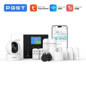 PGST 주거용 Tuya 스마트 GSM Wifi 경보 시스템 홈 무선 보안 경보 하우스 스마트 라이프 App 제어 ALexa와 함께 작동