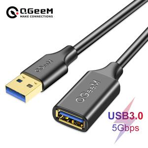 QGeeM USB 연장 케이블 PC 노트북 용 USB 3.0 케이블 연장 기 스마트 TV PS4 Xbox One SSD USB 케이블 남성-여성 연장 코드 고속 USB-USB 데이터 케이블 USB USB 3.0 2.0 연장 케이블 1m 2m 3m 5m USB 케이블 남성 여성 데이터 케이블 라인 유형 A USB 플래시 드라이브, 카드 리더기, 하드 드라이브, 키보드, 프린터 용 남성-여성