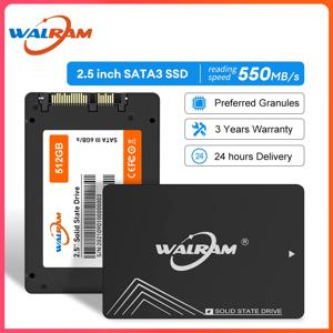 WALRAM SSD 내장 솔리드 스테이트 드라이브 디스크, 데스크탑 노트북용 SSD, SATA3, 2TB, 120GB, 128GB, 240GB, 256GB, 500GB, 480GB, 512GB, 1TB